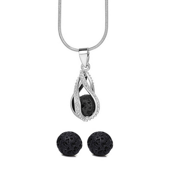 Ciondolo In Pietra Lavica Con Nastro - Goccia In Pietra Tamburo Forata, Gemma Naturale, Regolabile, Idea Regalo - Foto 7